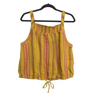 Prana Little Palm Cami Leapfrog Stripe (Yellow/Pink/Green) Tank Top Organic XL